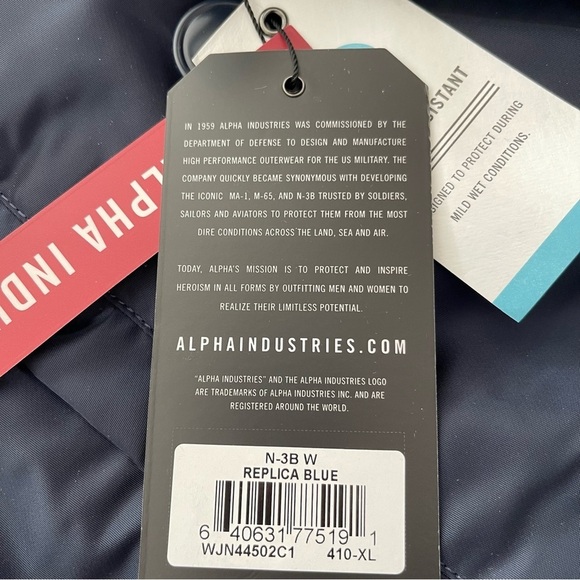 ALPHA INDUSTRIES N -3B replica blue army XL HOODED PARKA winter‎ coat - Picture 14 of 16